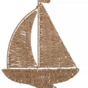 Woven Rattan Sailboat Wall Decor